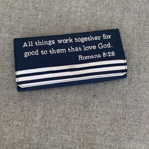 Navy and White Striped women’s wallet